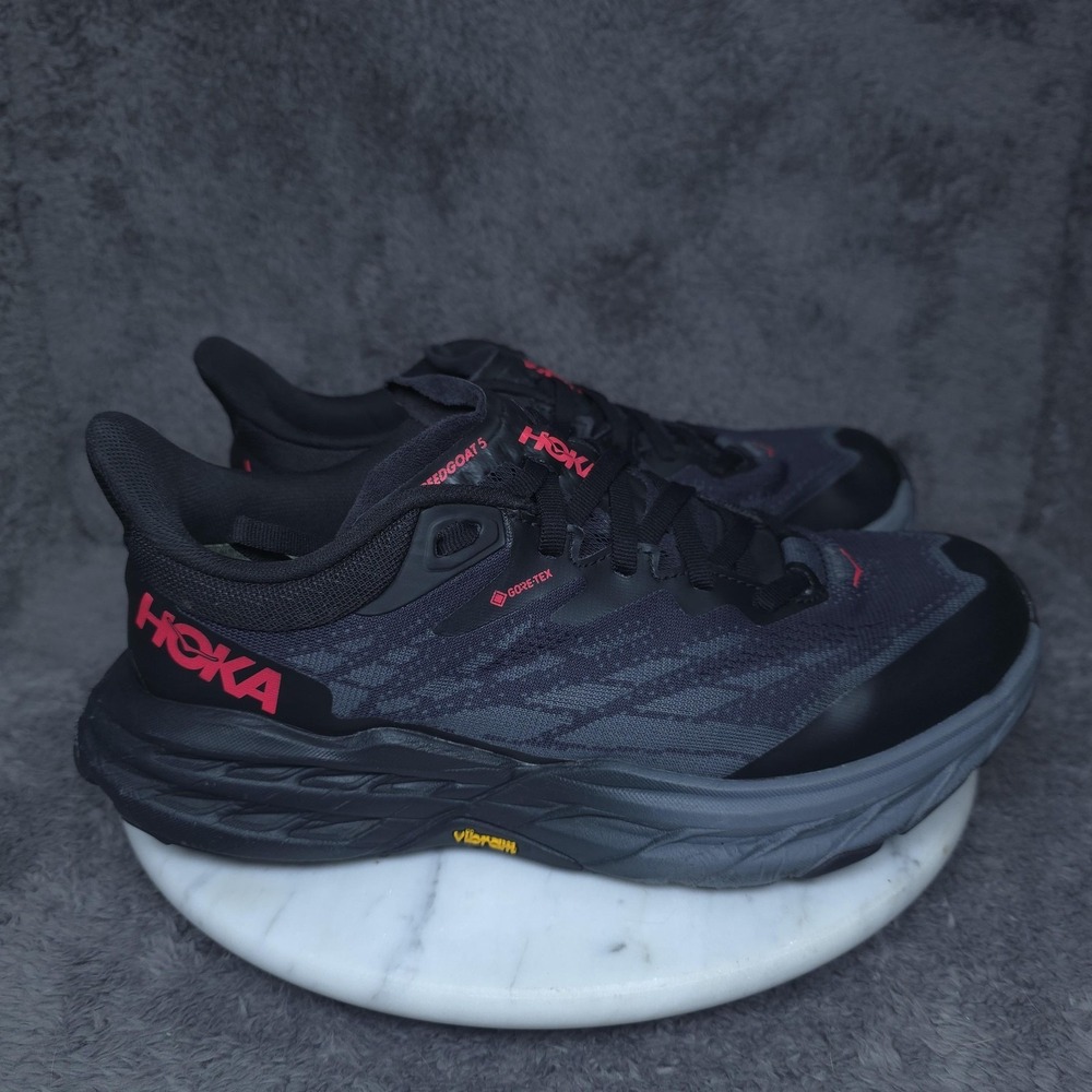 Hoka One One Speedgoat 5 GTX Shoes Womens Size 8 Black Gore Tex Trail Running